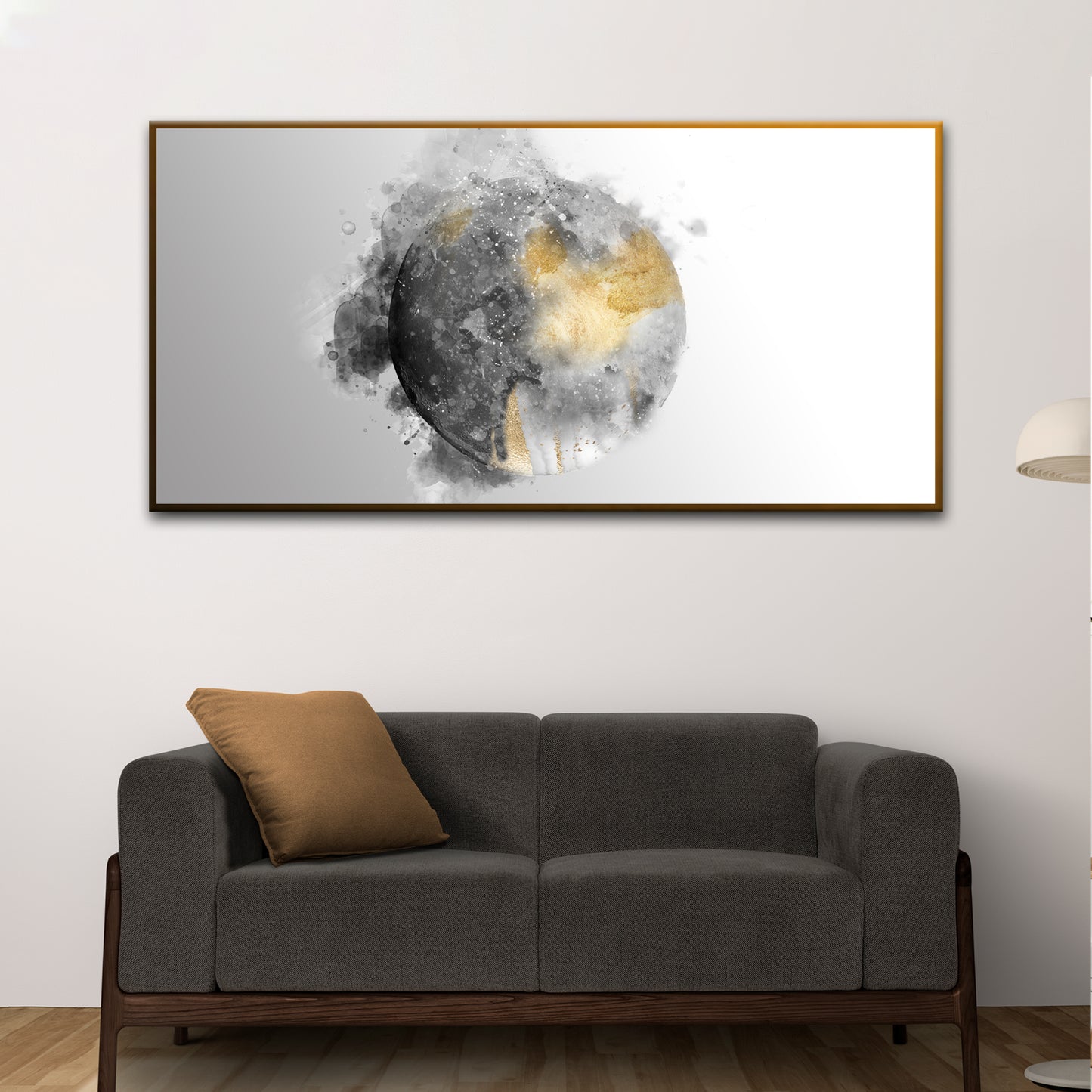 Abstract Large Gold Dust Circles Canvas Wall Art  - Image by Tailored Canvases