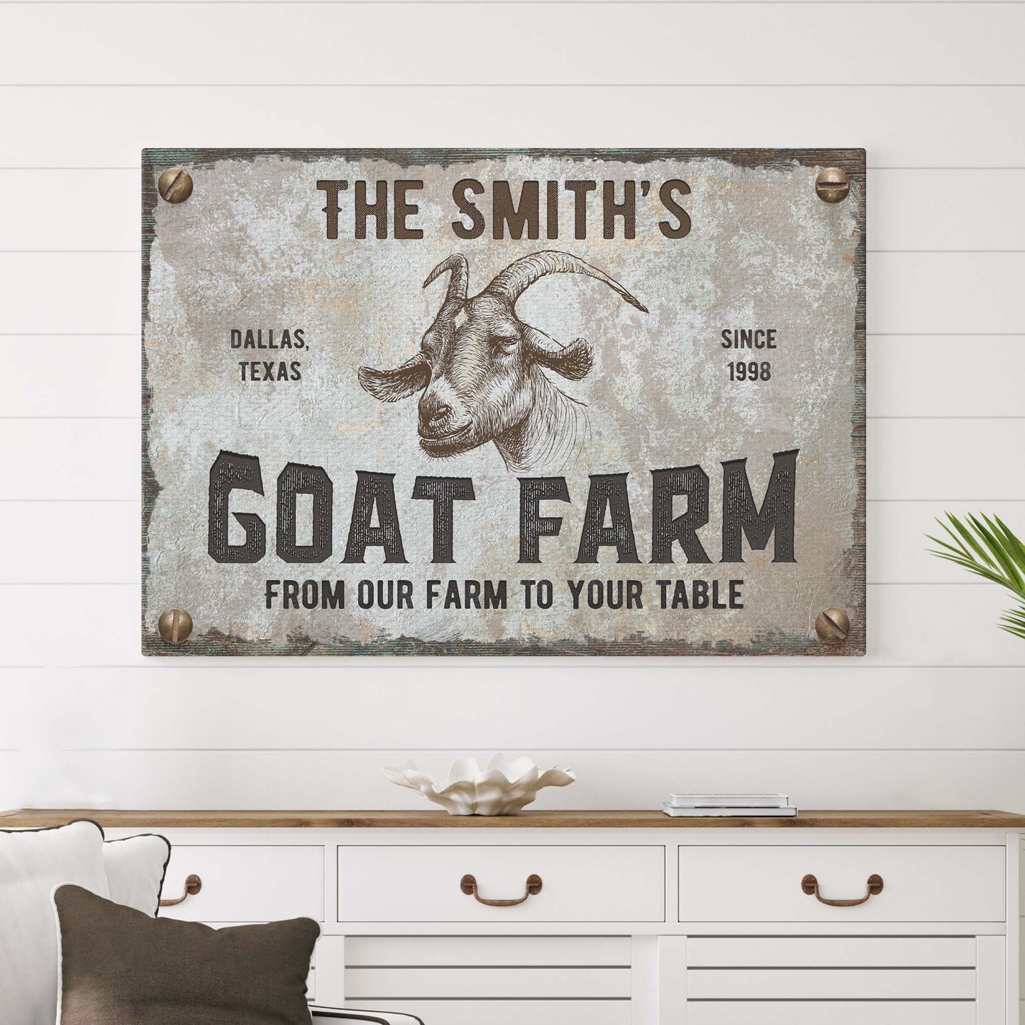 From Our Farm To Your Table Goat Farm Sign - Image by Tailored Canvases