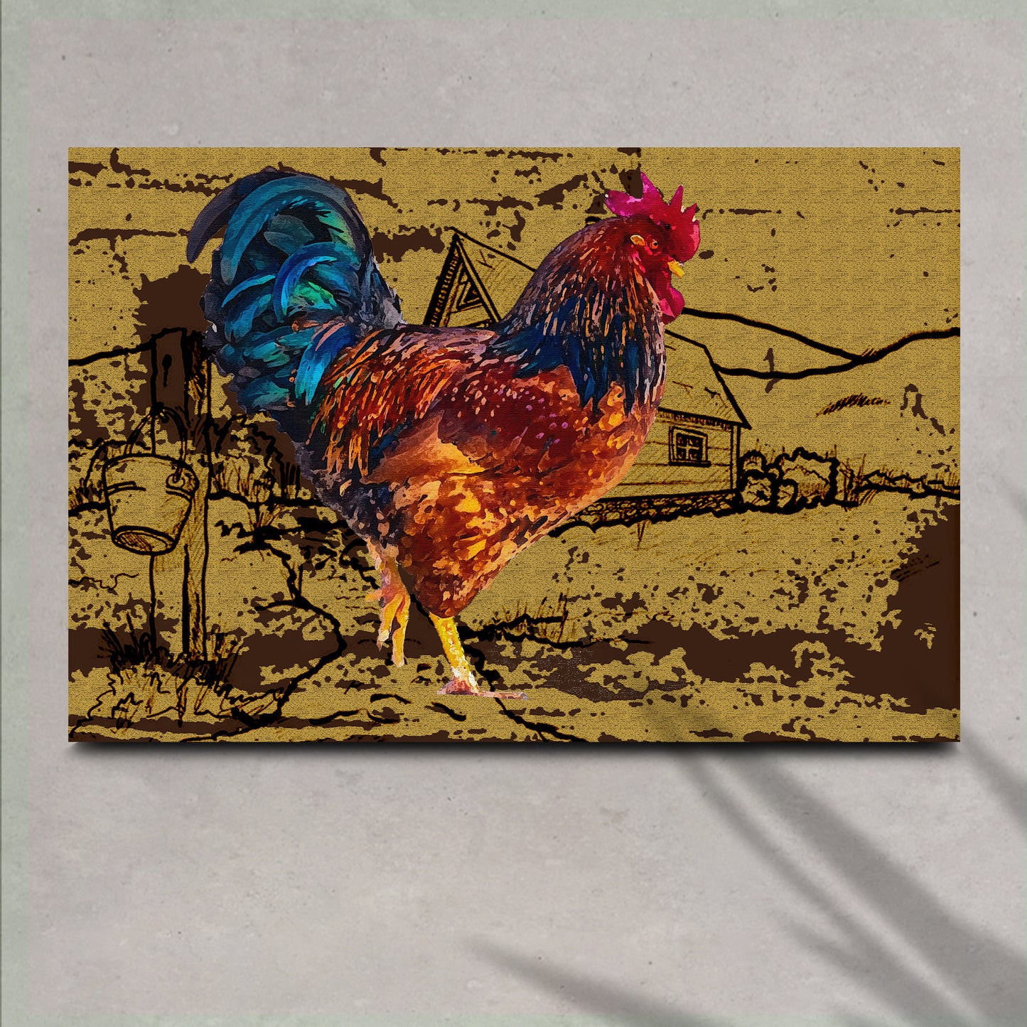 Vivid Rooster Canvas Wall Art - Image by Tailored Canvases