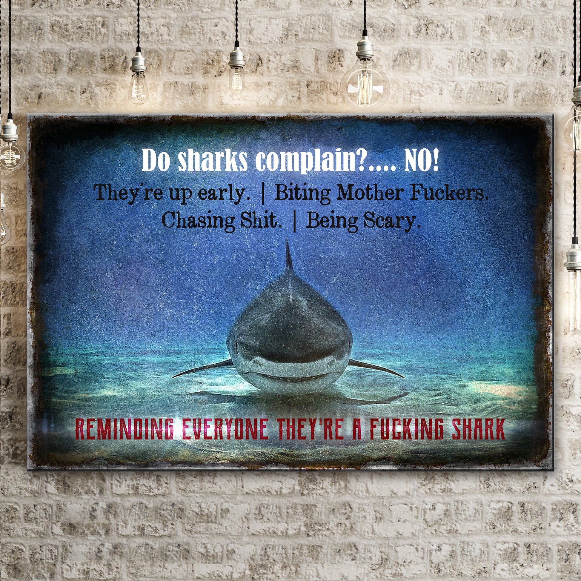 Do Sharks Complain Gym Sign - Image by Tailored Canvases