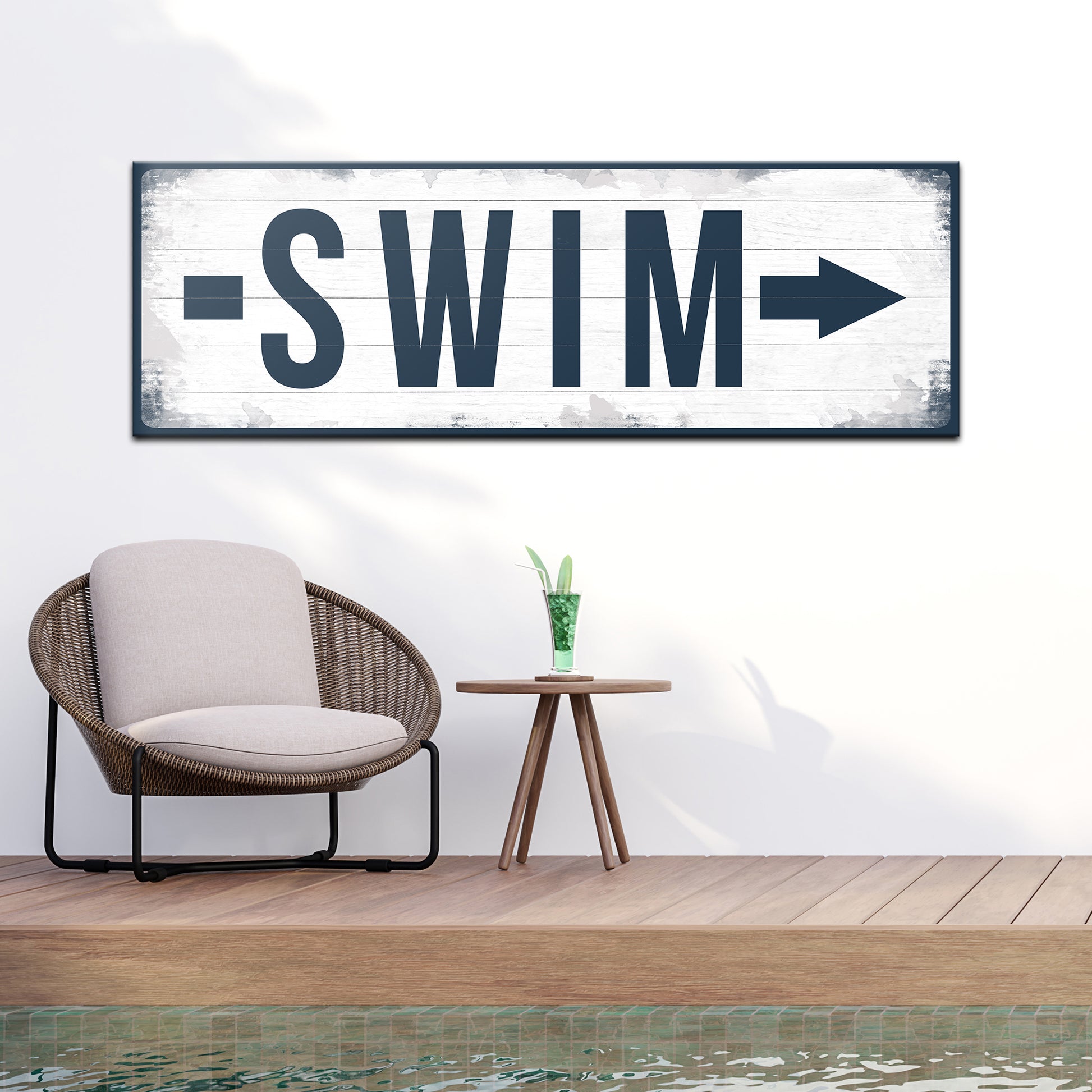 Swim Arrow Sign - Image by Tailored Canvases