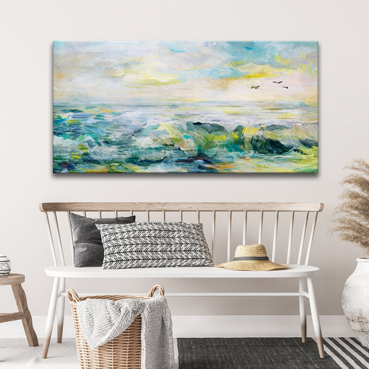 Rocks, Sea, And Sky Canvas Wall Art - Image by Tailored Canvases