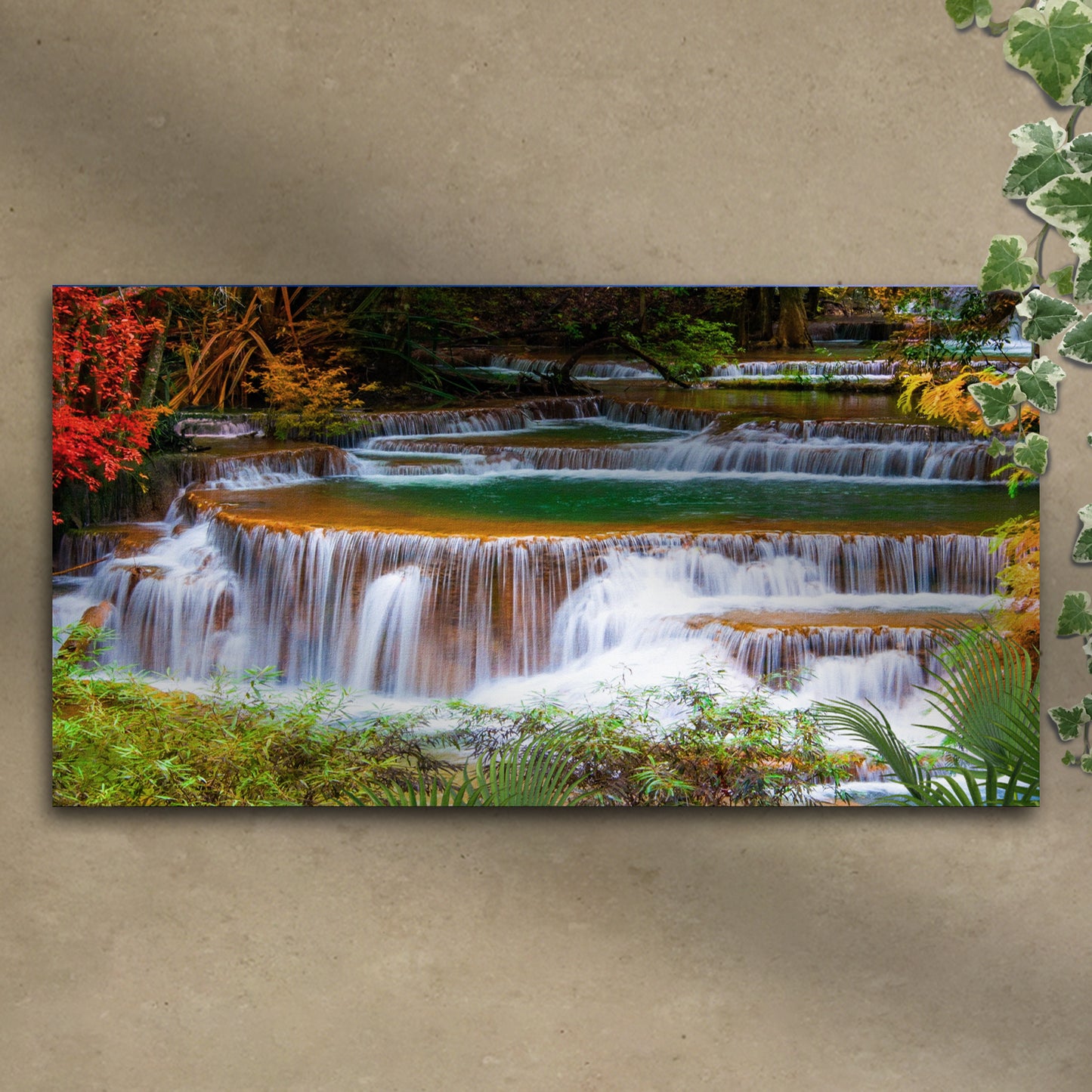 Tropical Waterfalls Canvas Wall Art - Image by Tailored Canvases