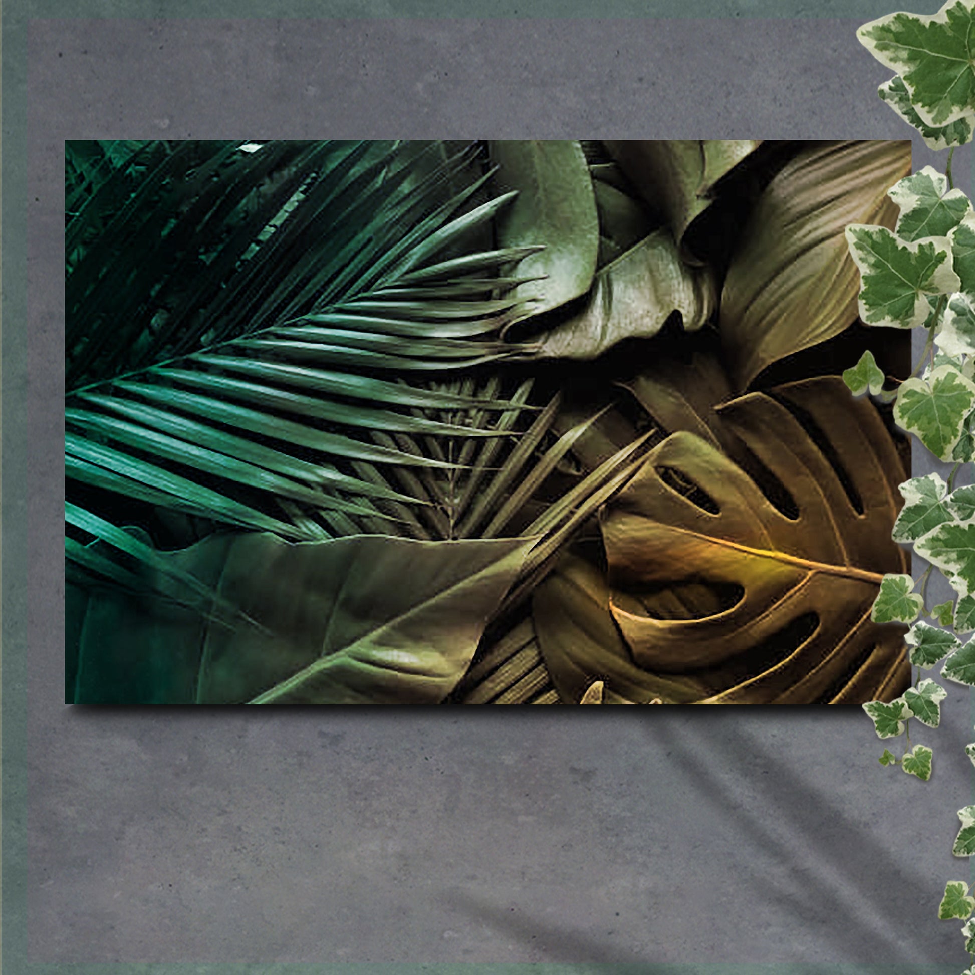 Tropical Monster Leaves Canvas Wall Art - Image by Tailored Canvases