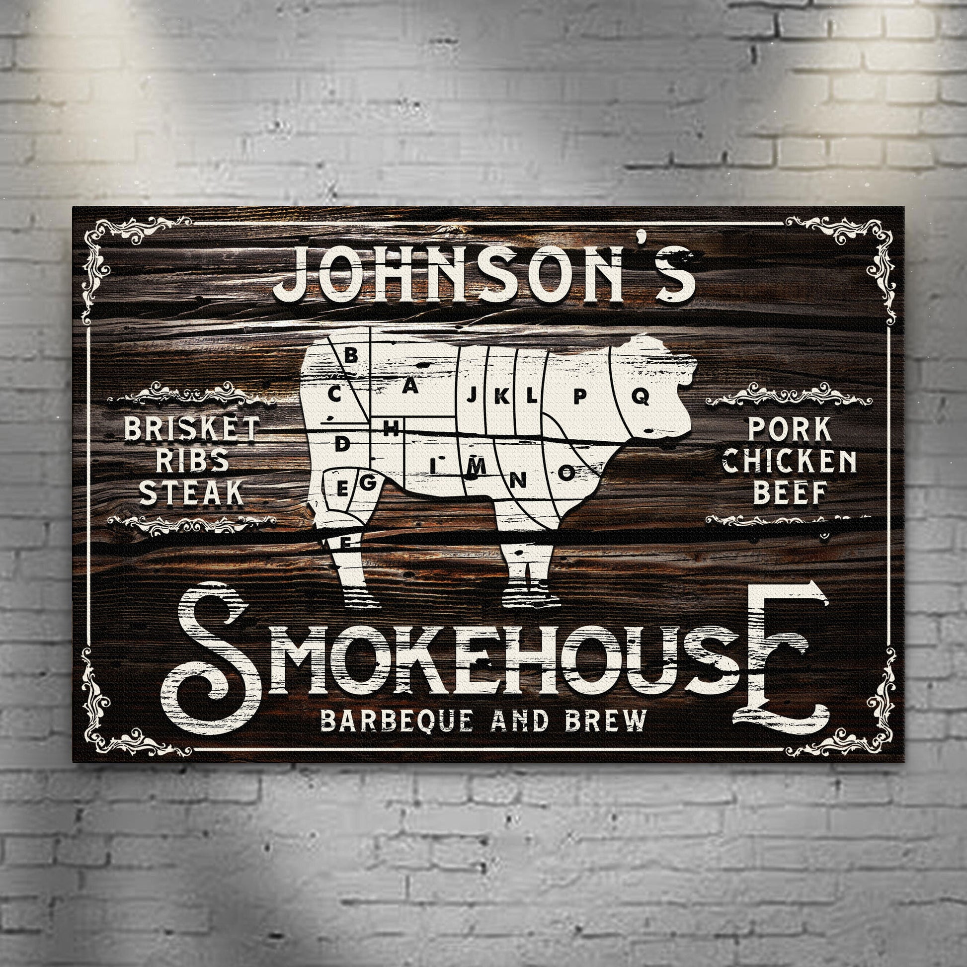Smokehouse Barbeque And Brew Sign - Image by Tailored Canvases