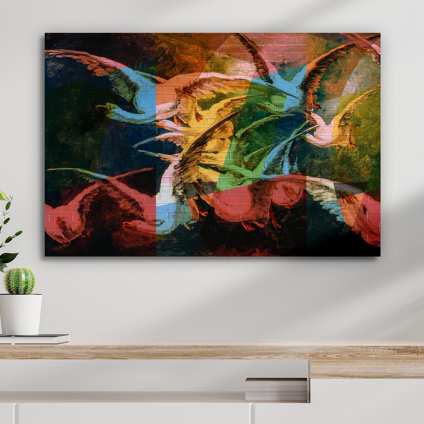 Geese Abstract Canvas Wall Art - Image by Tailored Canvases