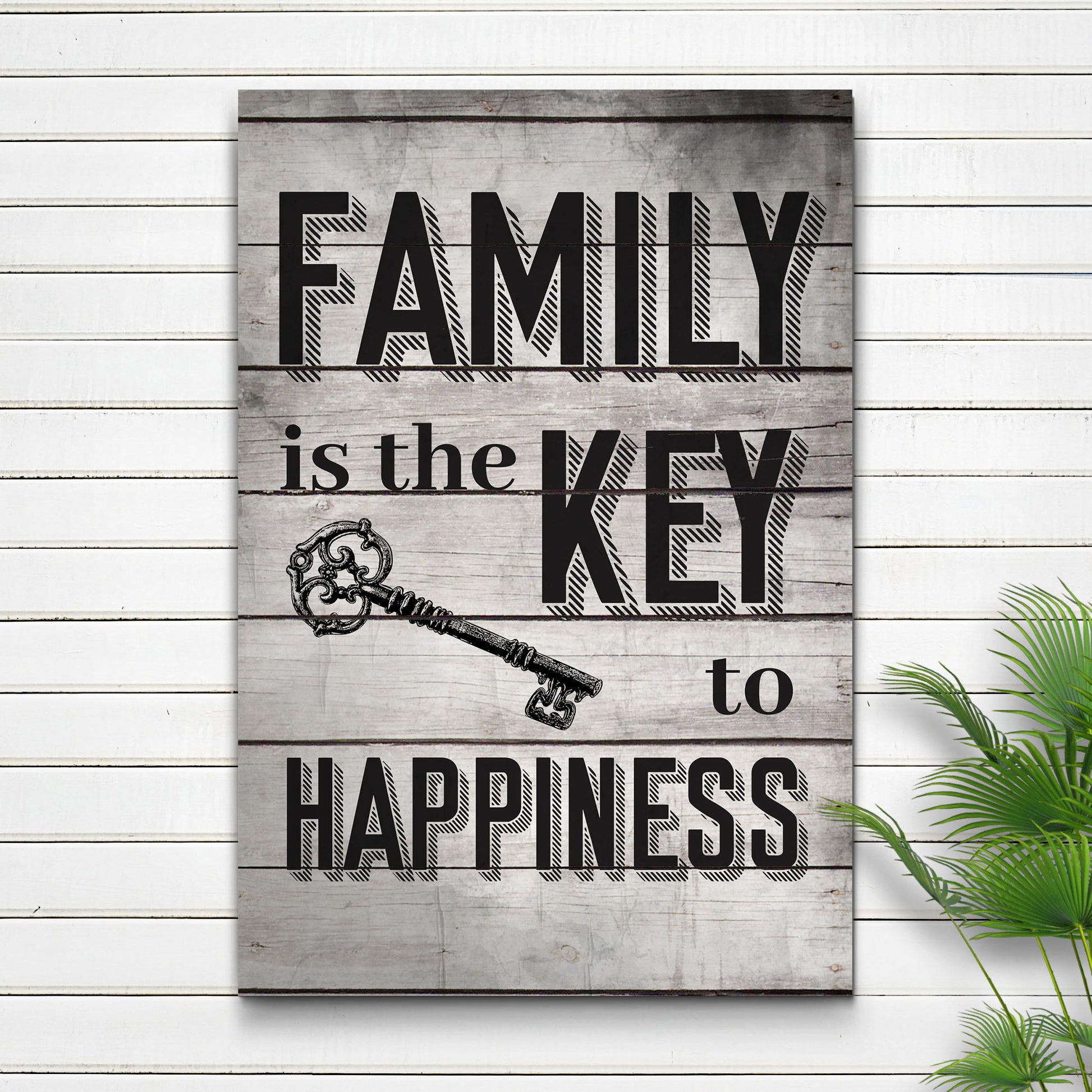 Family Is The Key To Happiness Sign II Style 1- Image by Tailored Canvases