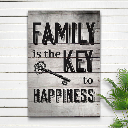 Family Is The Key To Happiness Sign II - Image by Tailored Canvases