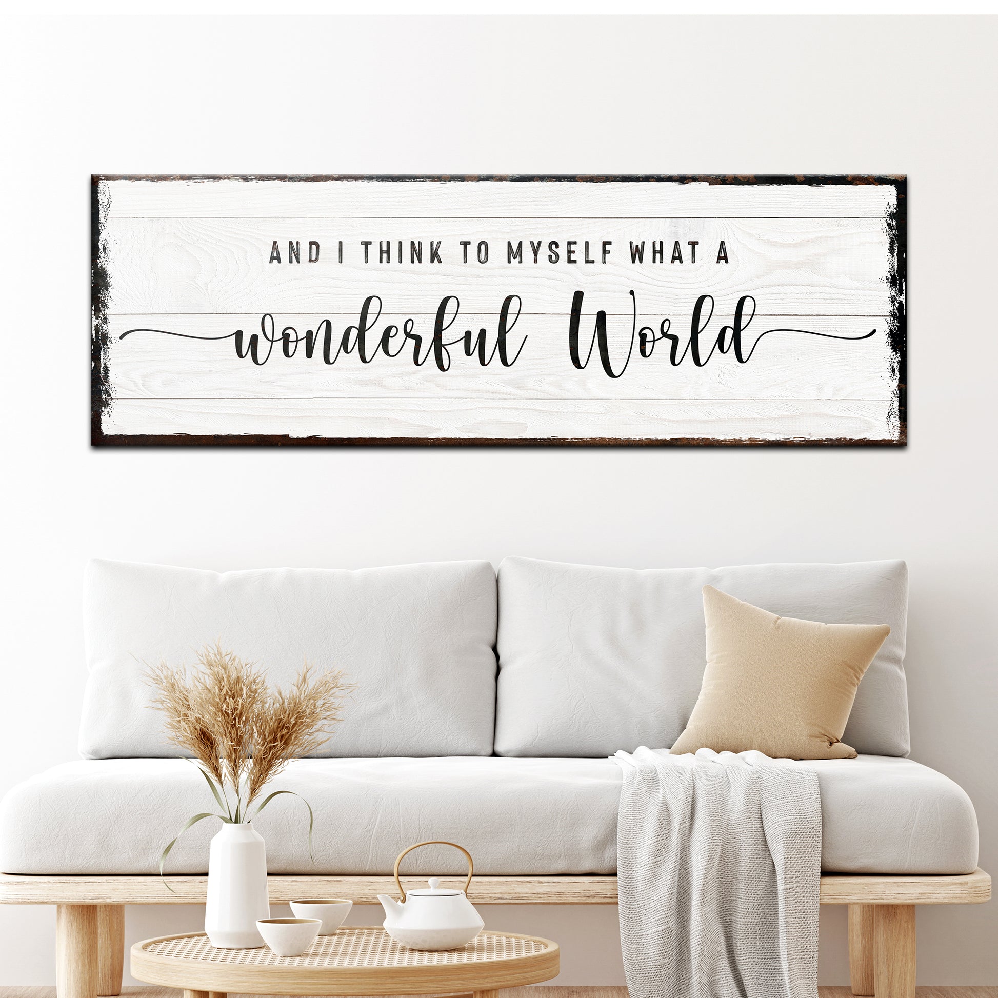 What A Wonderful World Sign - Image by Tailored Canvases