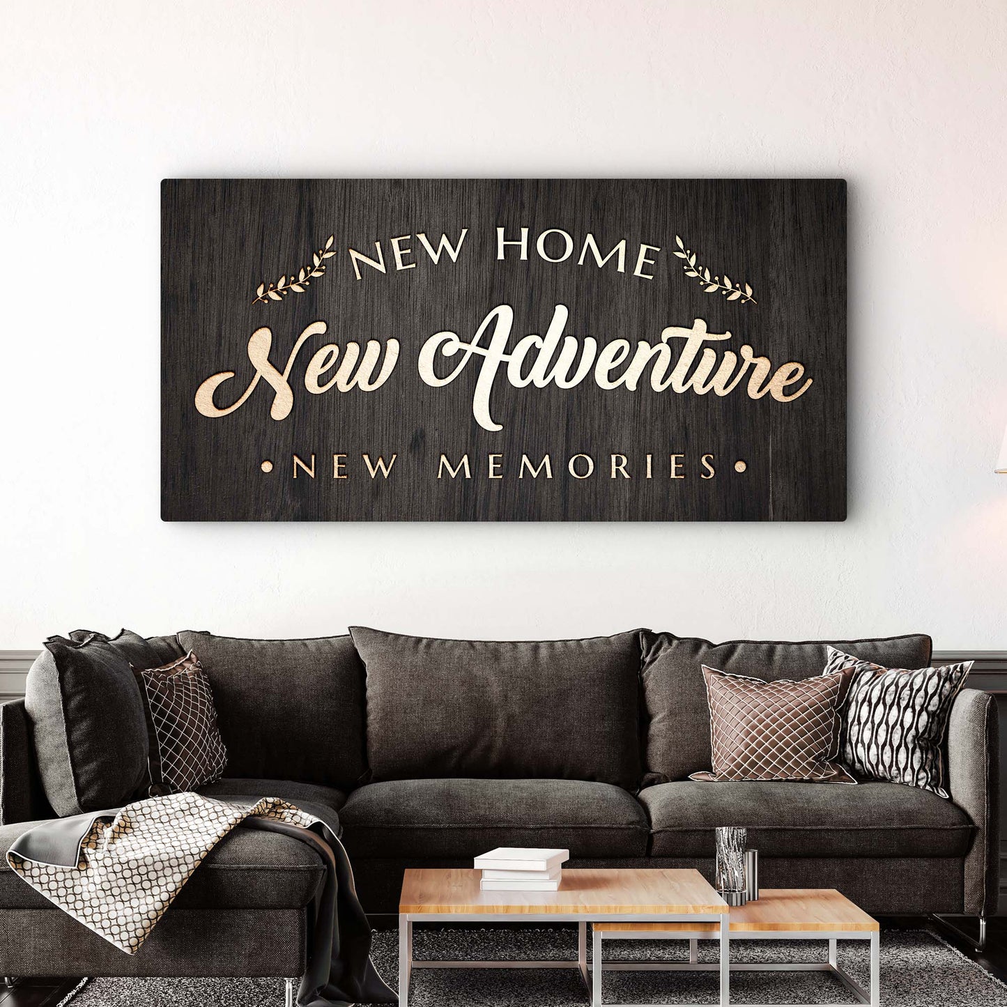 New Home New Adventure New Memories Sign  - Image by Tailored Canvases