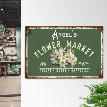 Custom Flower Shop Sign II | Customizable Canvas Style 2 - Image by Tailored Canvases