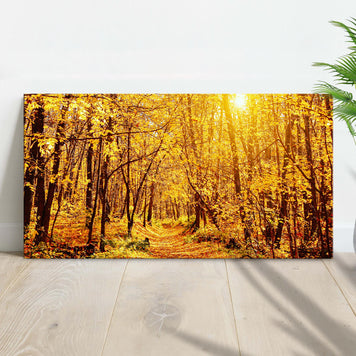 Yellow Autumn Forest Canvas Wall Art