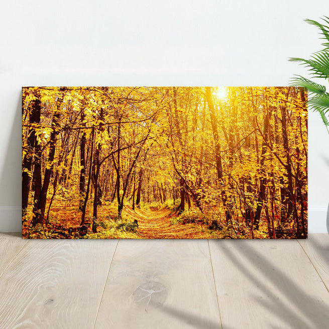 Yellow Autumn Forest Canvas Wall Art by Tailored Canvases