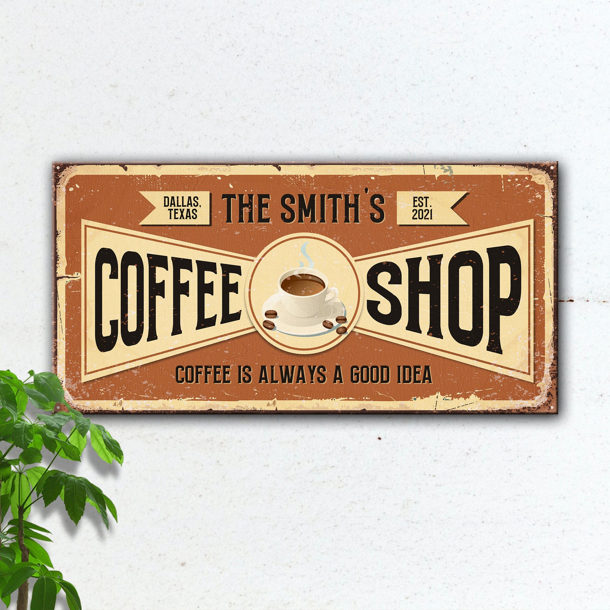Custom Coffee Shop Sign IV | Customizable Canvas Style 1 - Image by Tailored Canvases