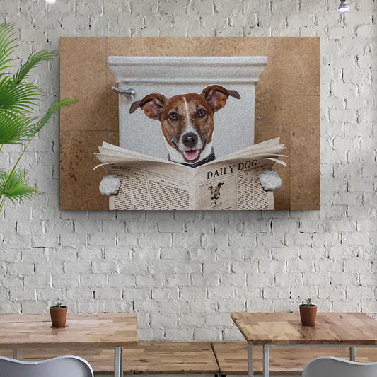 Dog Reading The Newspaper Canvas Wall Art II - Image by Tailored Canvases