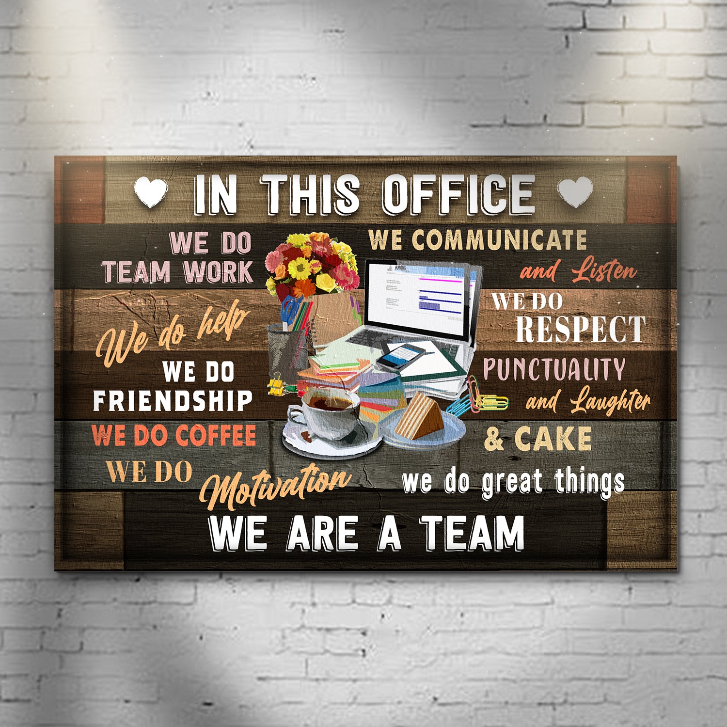 In This Office We Do Teamwork Sign III - Image by Tailored Canvases