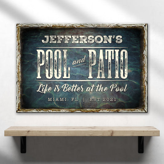 Pool And Patio Sign | Customizable Canvas - Image by Tailored Canvases