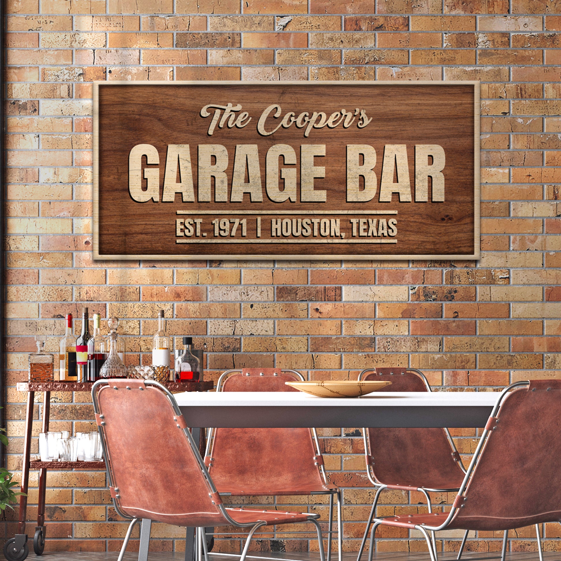 Rustic Garage Bar Wood Sign - Image by Tailored Canvases