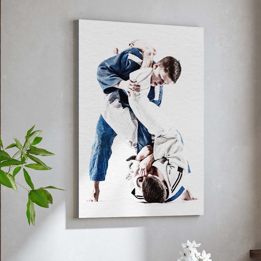 Jiu Jitsu Face Off Canvas Wall Art Style 2 - Image by Tailored Canvases