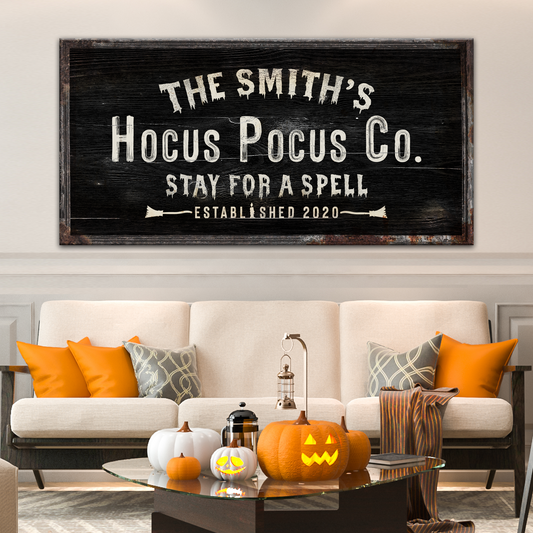 Hocus Pocus Company Sign - Image by Tailored Canvases