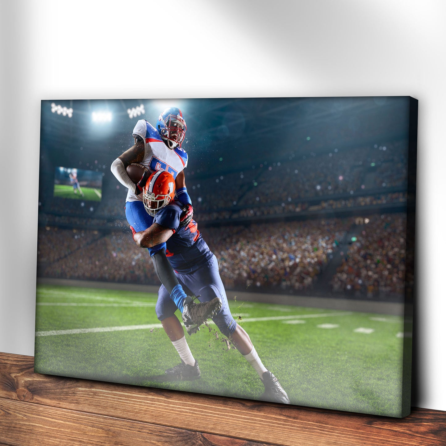Football Player Tackle Canvas Wall Art Style 2 - Image by Tailored Canvases