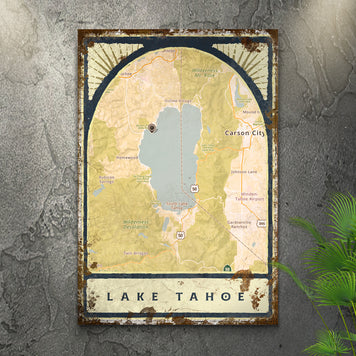 Lake Map Portrait Sign