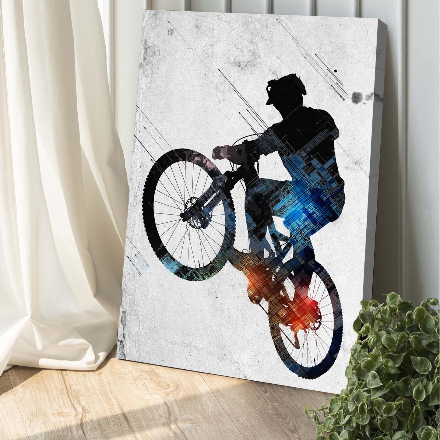 Road Bike Abstract Canvas Wall Art Style 1 - Image by Tailored Canvases