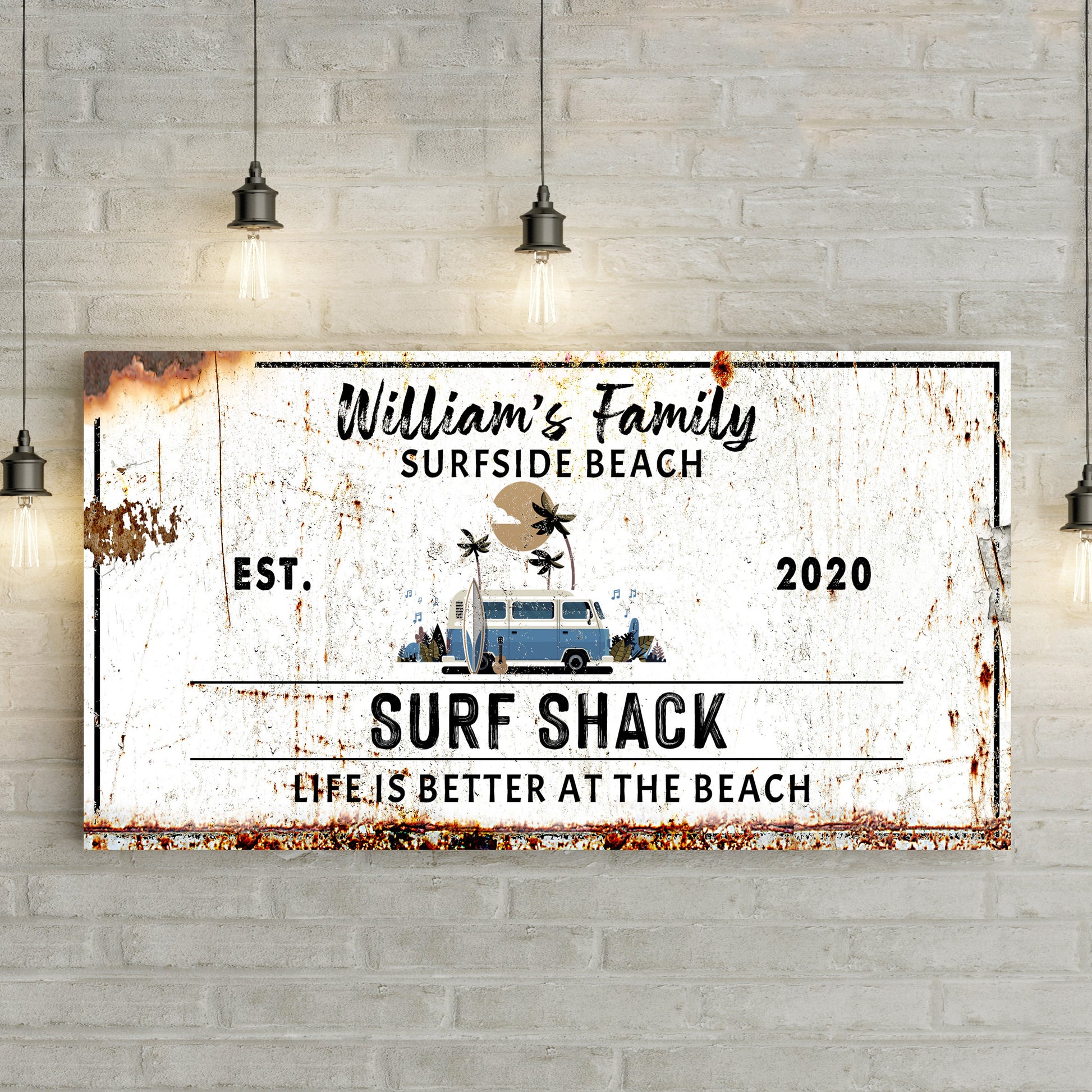 Surfside Beach Family Surf Shack Sign - Image by Tailored Canvases