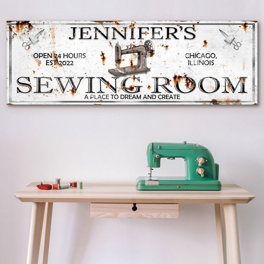 A Place To Dream And Create Sewing Room Sign | Customizable Canvas - Image by Tailored Canvases