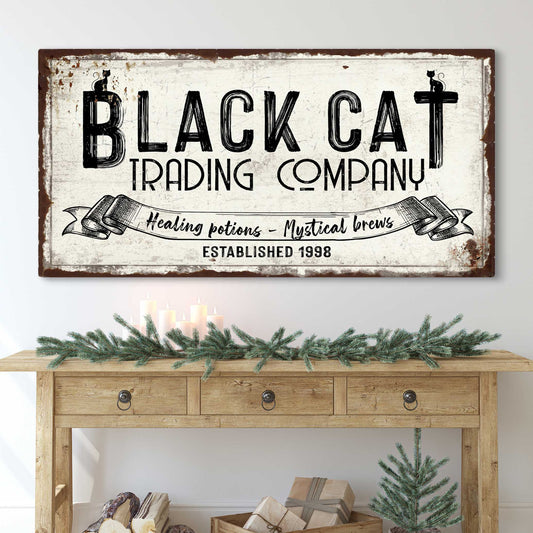 Black Cat Trading Company Sign Style 1 - Image by Tailored Canvases