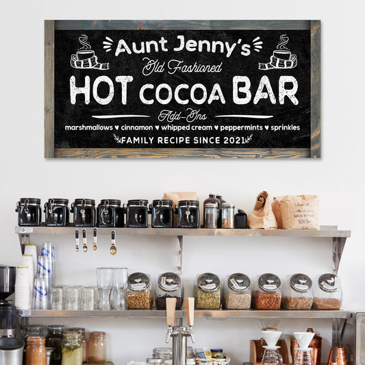 Family Recipe Old Fashioned Hot Cocoa Sign II | Customizable Canvas - Image by Tailored Canvases
