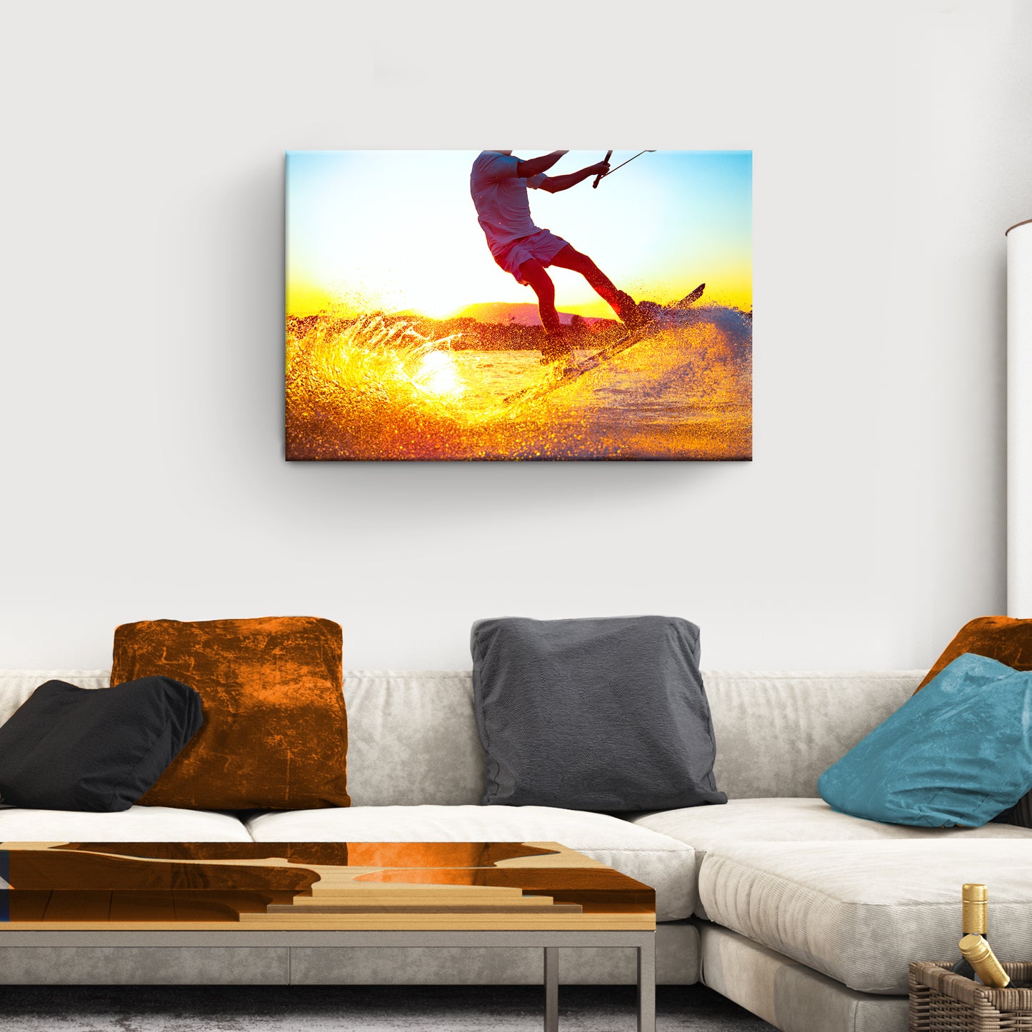 Wakeboard Sunset Canvas Wall Art - Image by Tailored Canvases