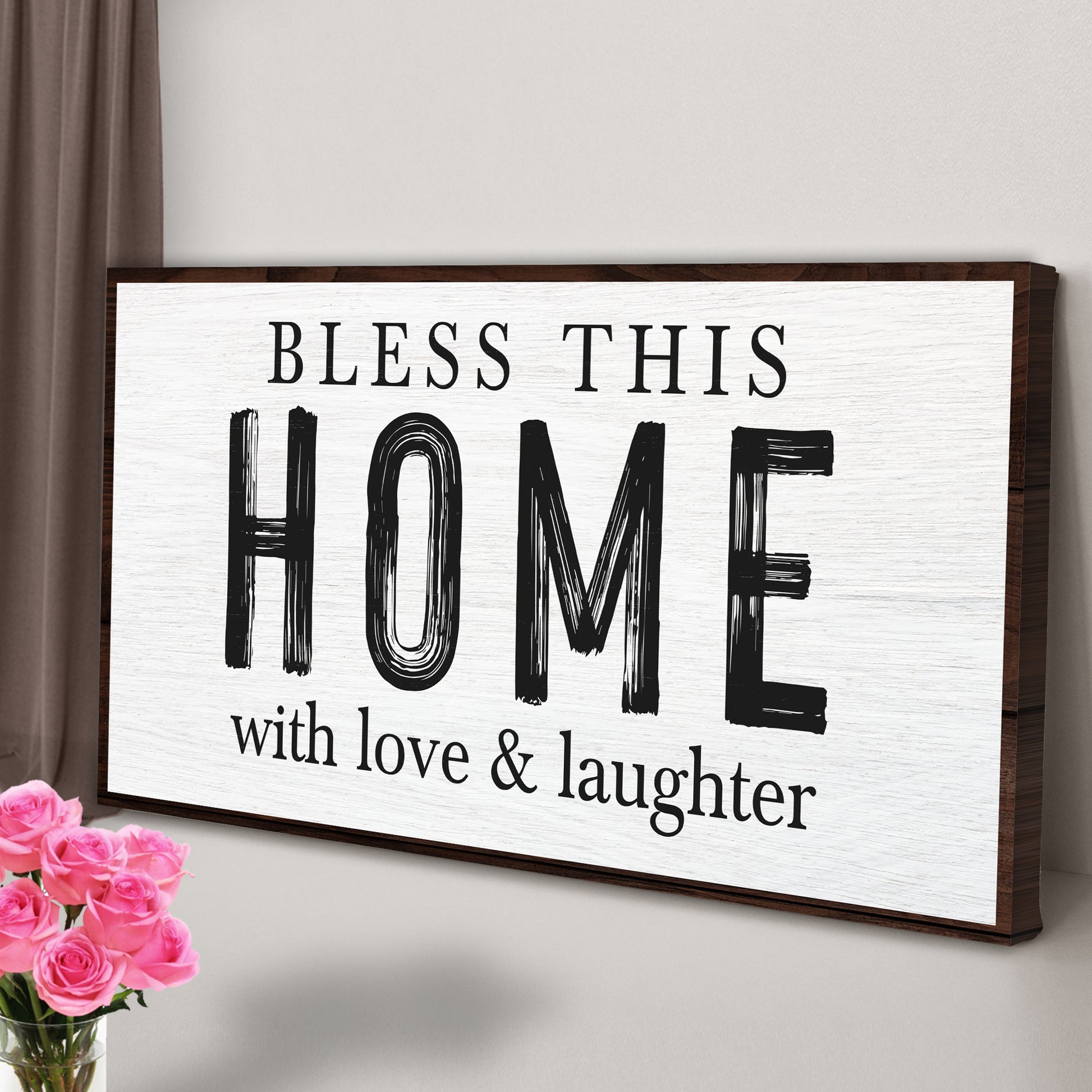 Bless This Home With Love And Laughter Sign III Style 2 - Image by Tailored Canvases