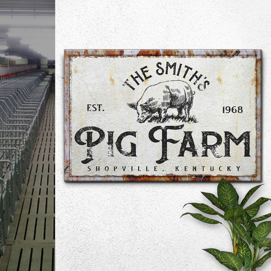 Rustic Pig Farm Sign - Image by Tailored Canvases