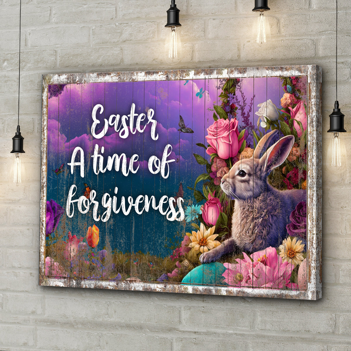 Easter A Time Of Forgiveness Sign Style 2 - Image by Tailored Canvases