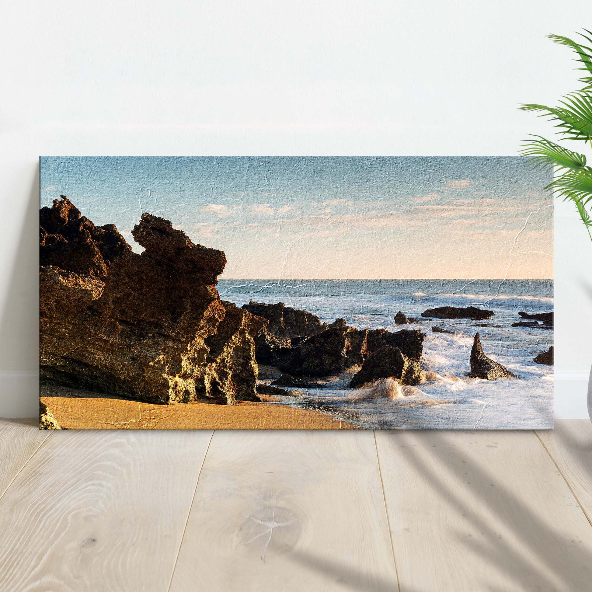 Sunset At California Beach Canvas Wall Art - Image by Tailored Canvases