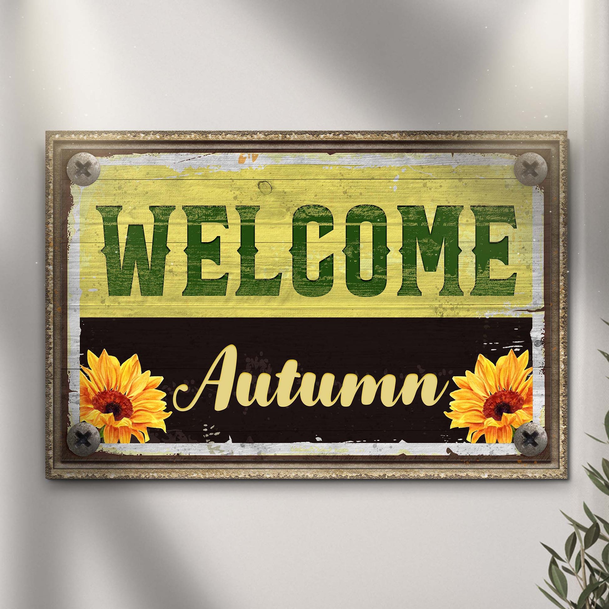 Welcome Autumn Sign III Style 1 - Image by Tailored Canvases