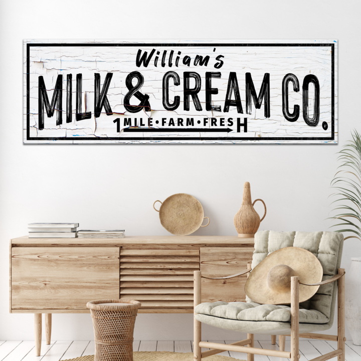 Milk and Cream Co Sign II - Image by Tailored Canvases