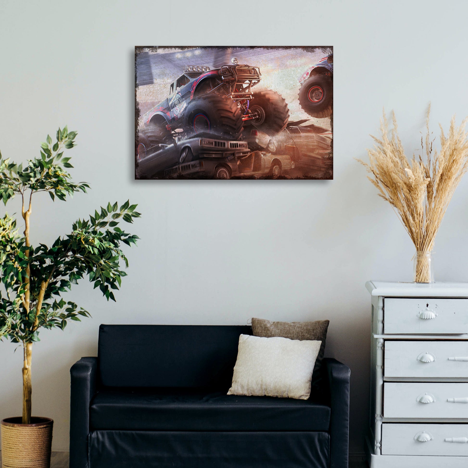 Monster Truck Car Crush Canvas Wall Art - Image by Tailored Canvases