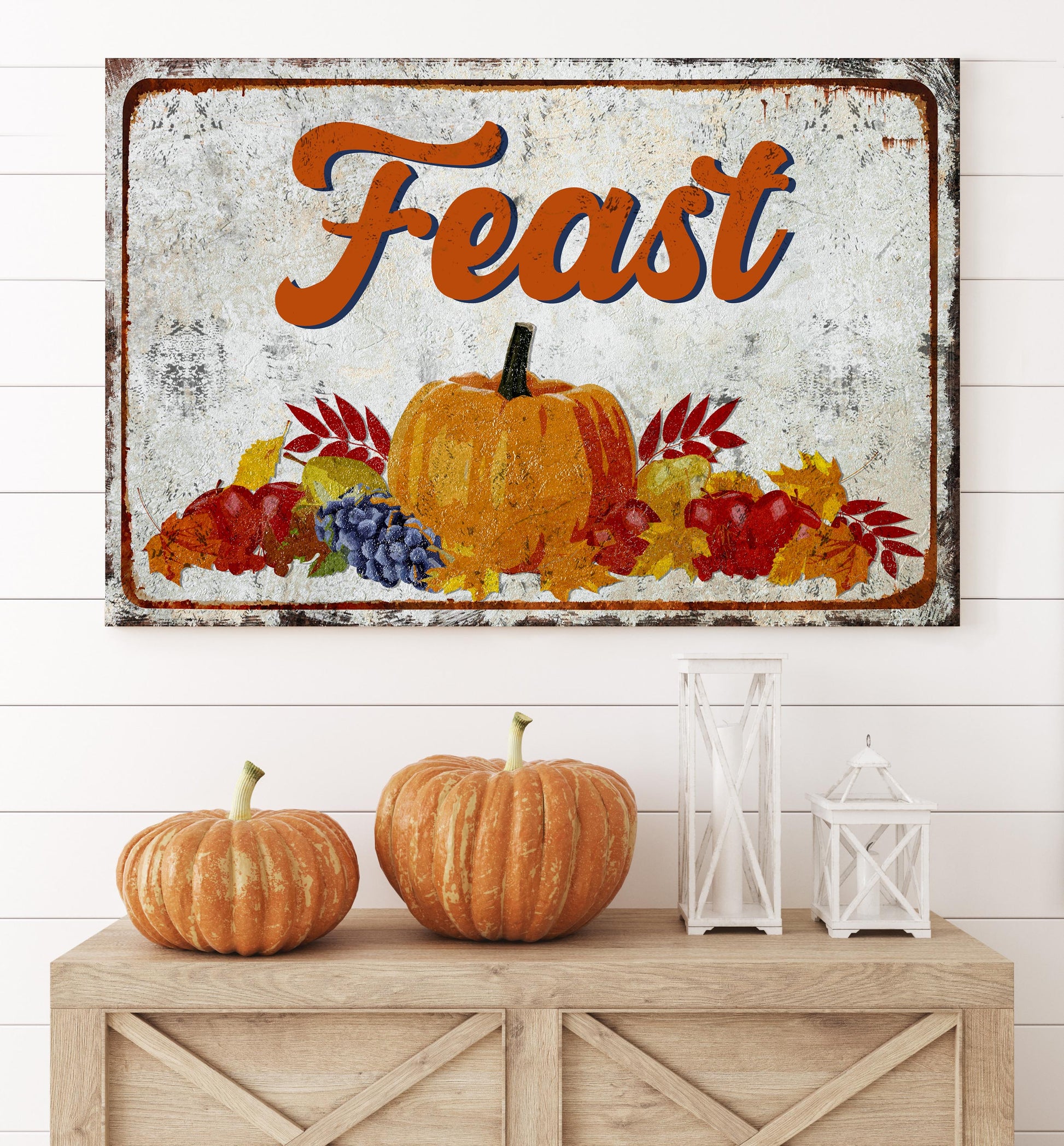 Feast Thanksgiving Autumn Sign Style 2 - Image by Tailored Canvases