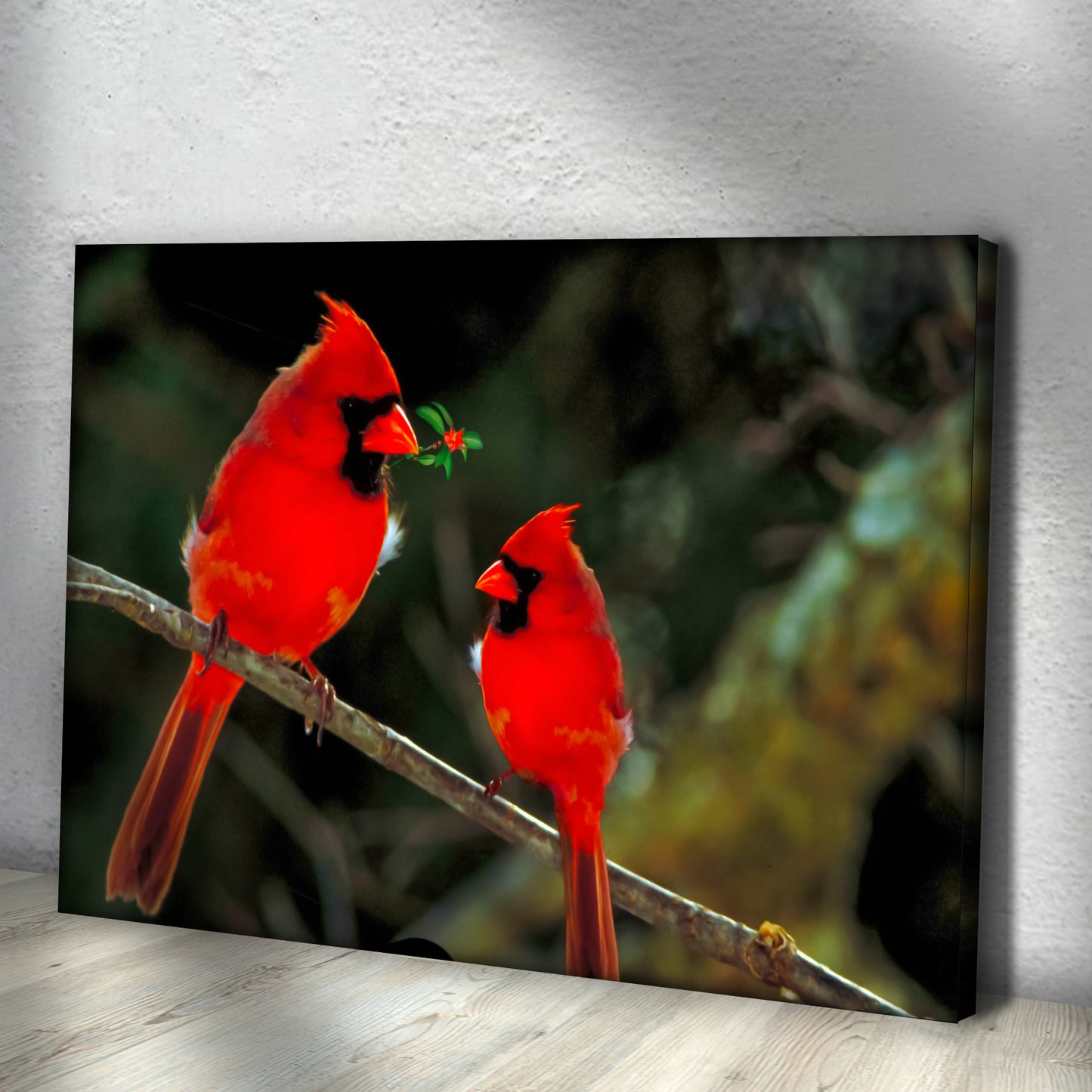Red Cardinal Birds Canvas Wall Art Style 2 - Image by Tailored Canvases