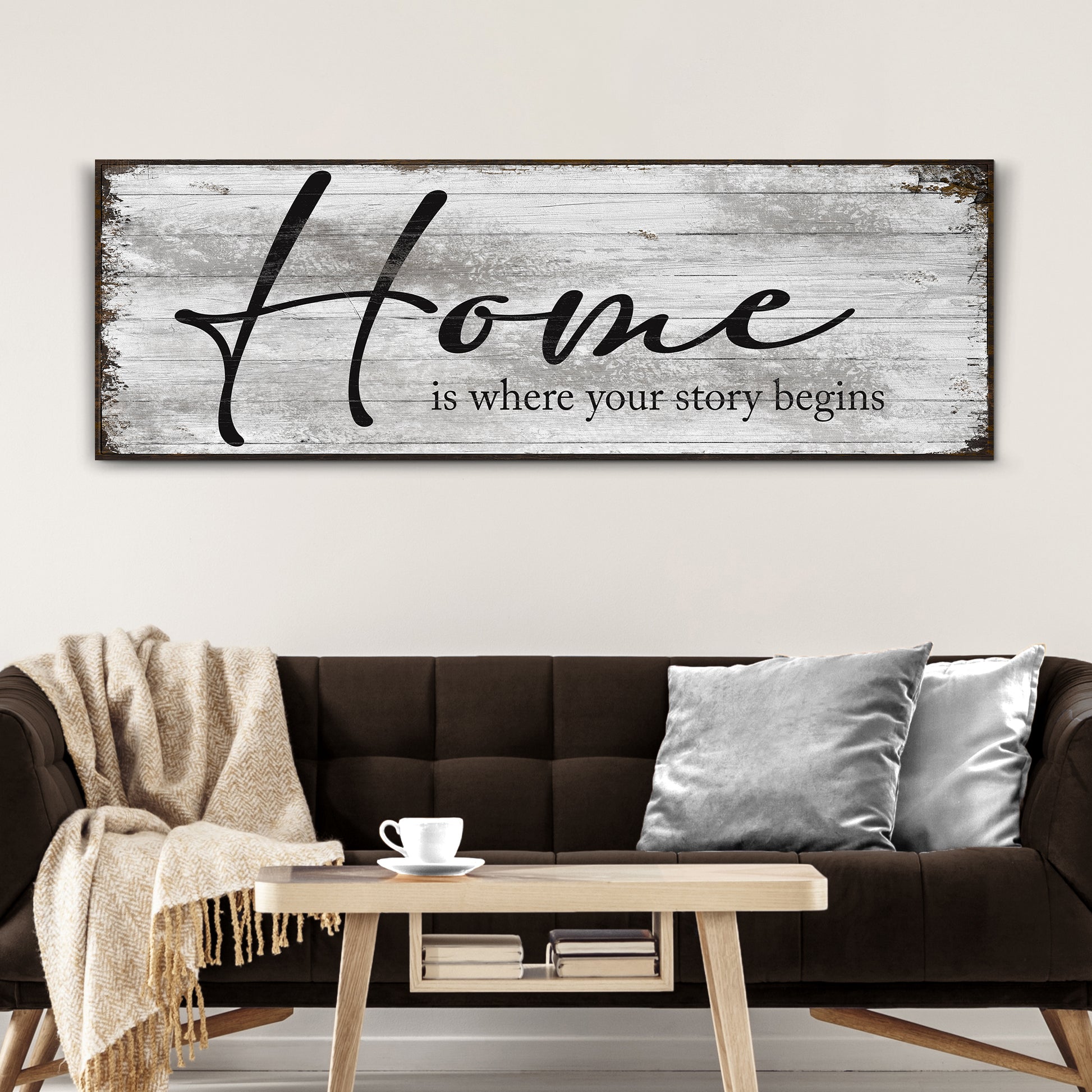 Home Is Where Our Story Begins Sign  - Image by Tailored Canvases