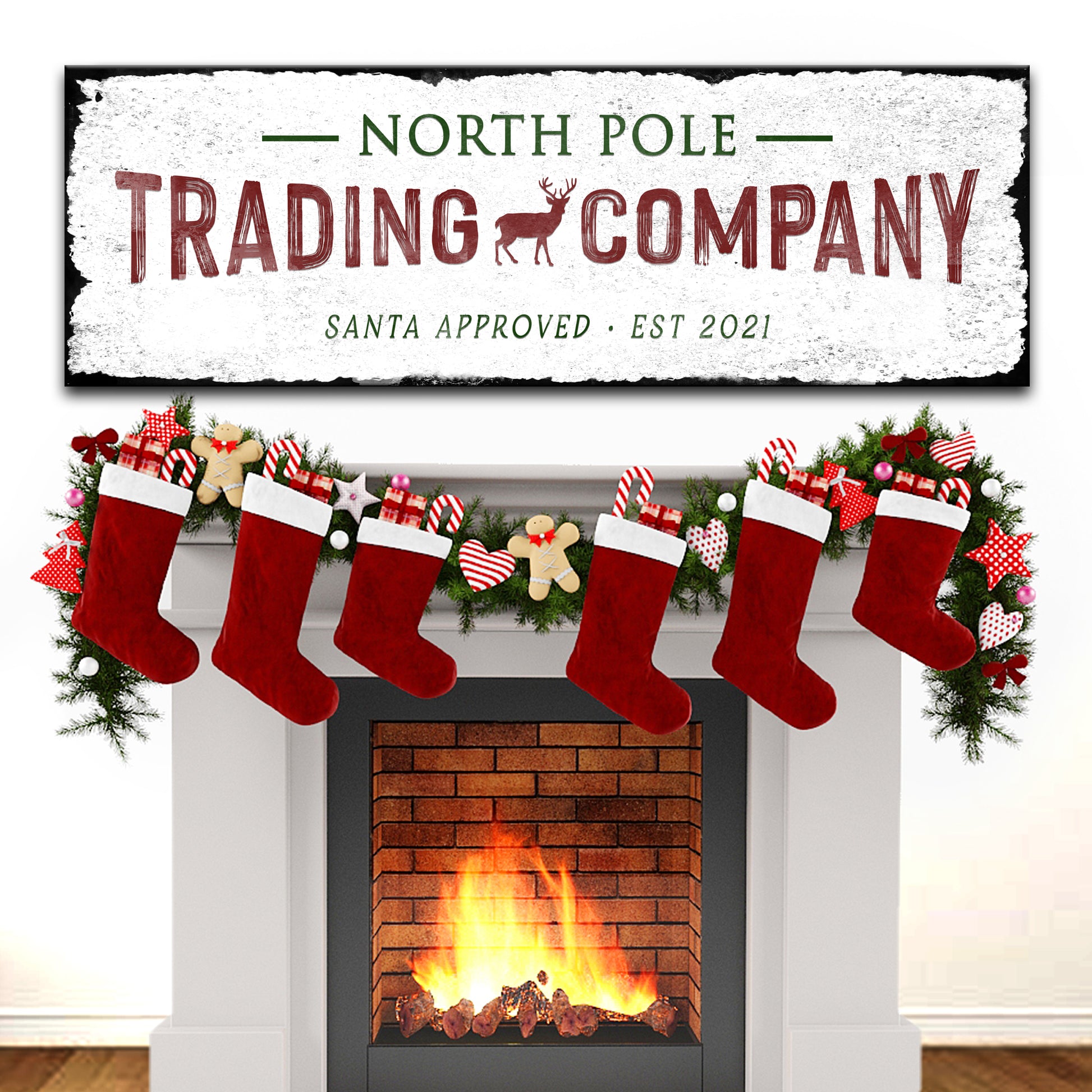 North Pole Trading Company Christmas Sign  - Image by Tailored Canvases