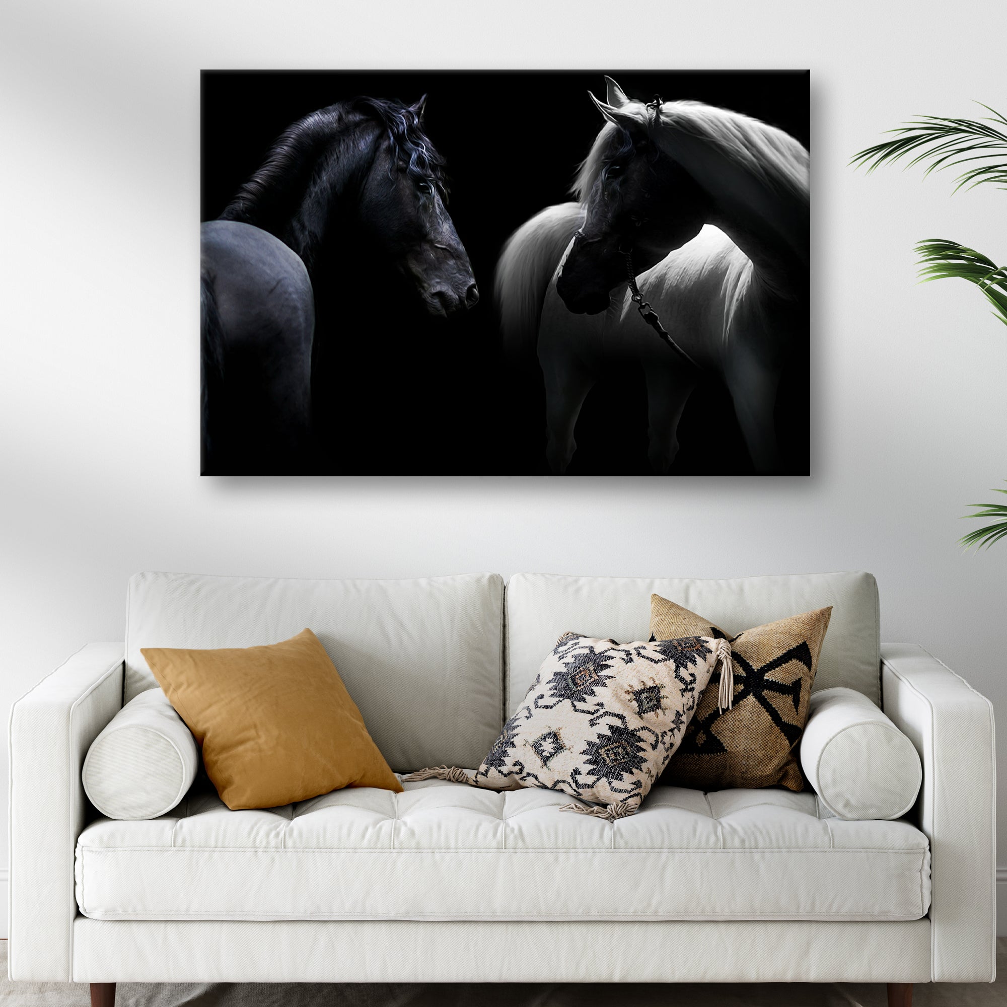 Monochromatic Horses Canvas Wall Art – Tailored Canvases