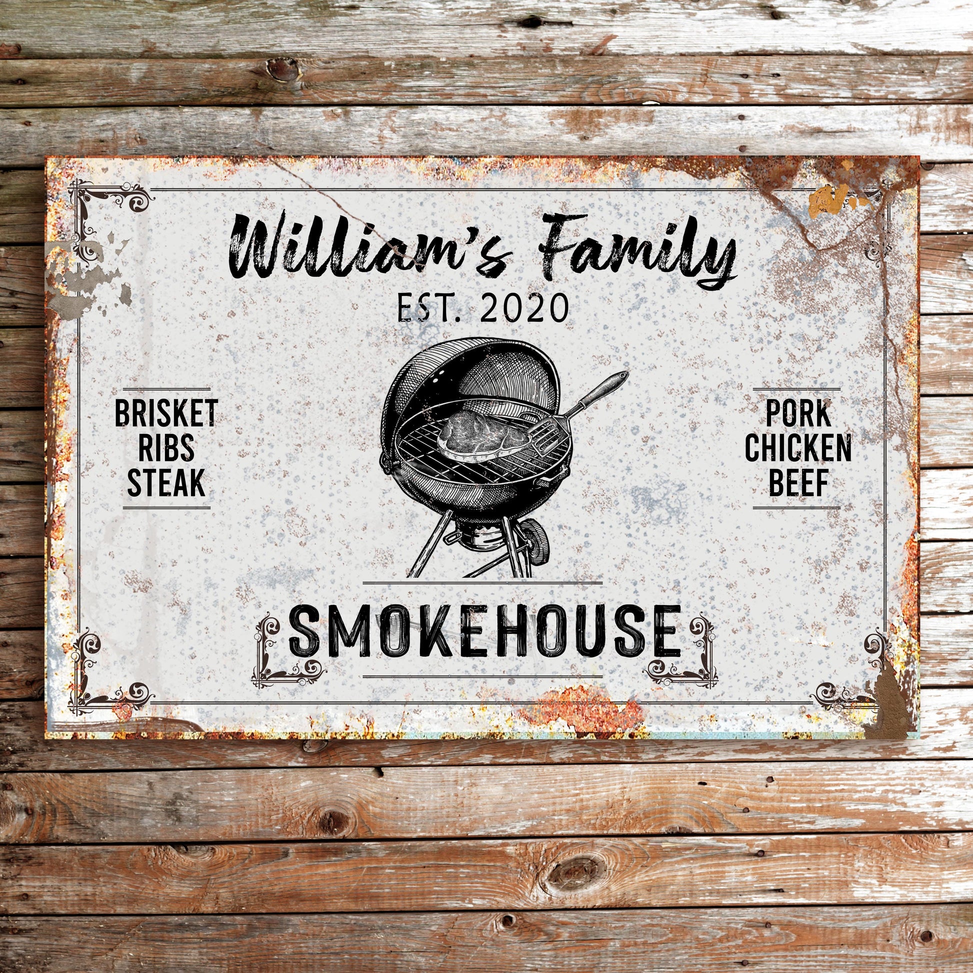 Family Smokehouse Sign II Style 1 - Image by Tailored Canvases