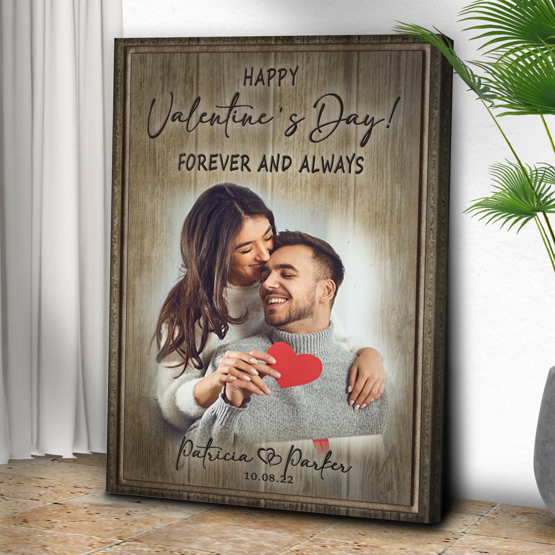 Valentines Forever and Always Rustic Sign Style 2 - Image by Tailored Canvases