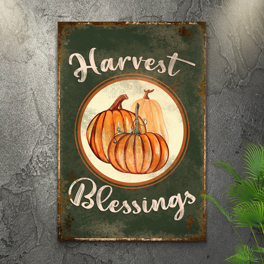 Harvest Blessings Thanksgiving Sign - Image by Tailored Canvases