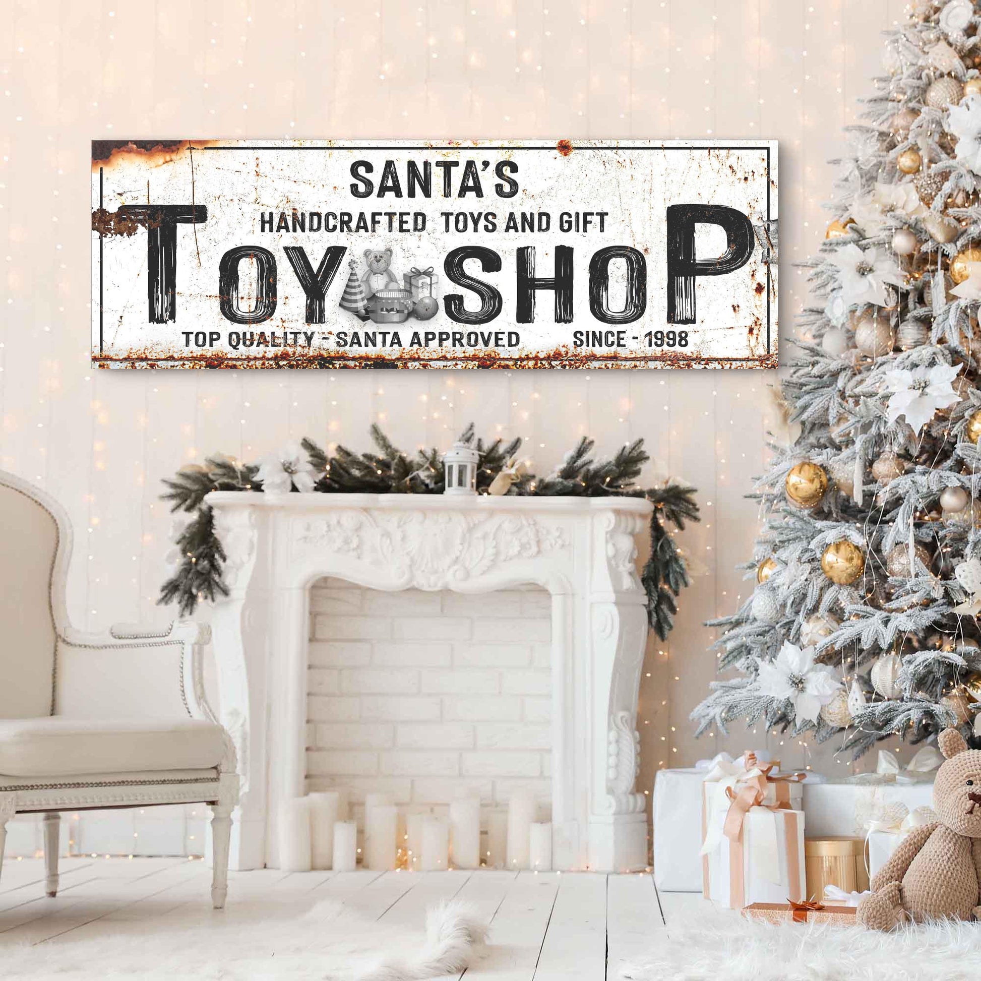 Santa's Toy Shop Sign  - Image by Tailored Canvases