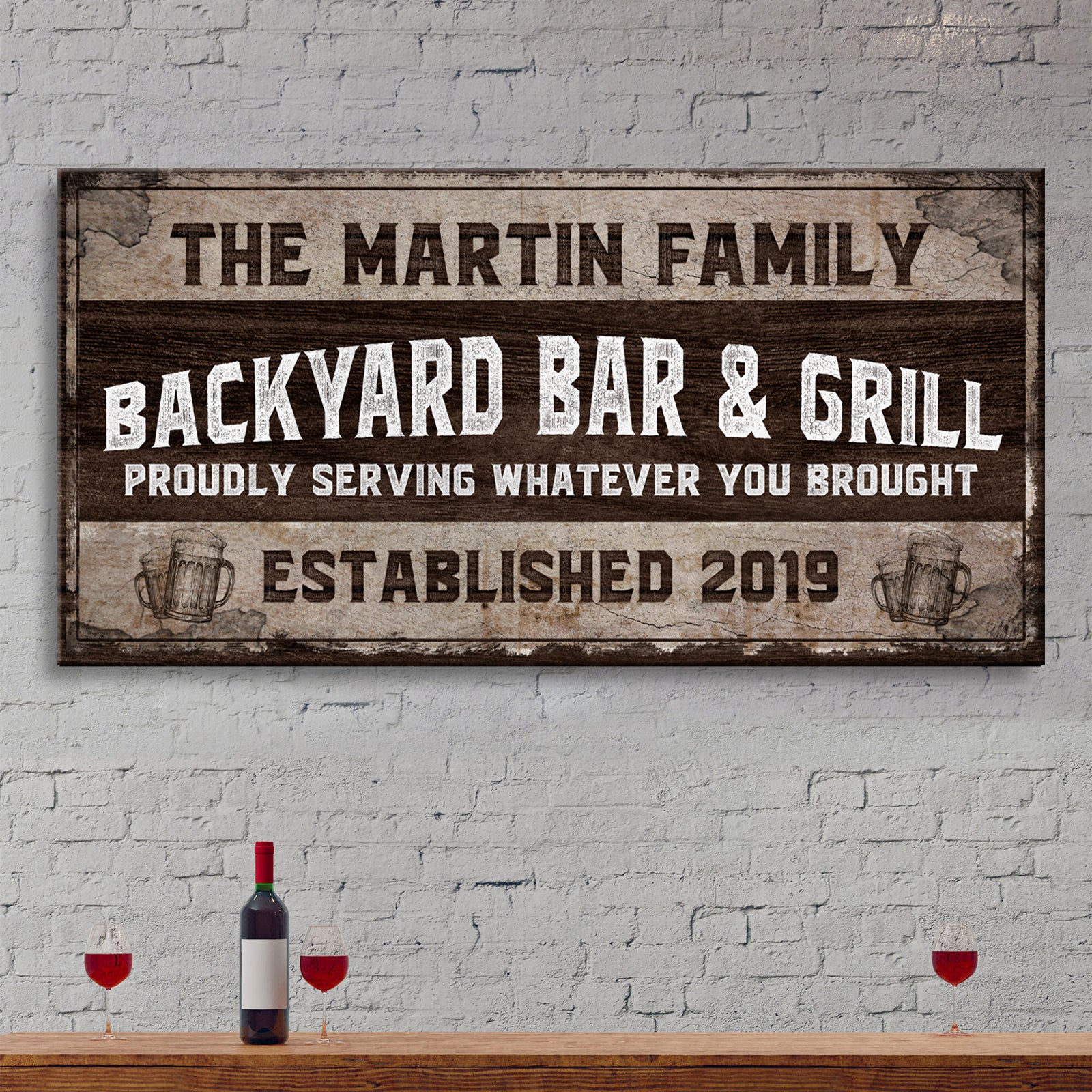 Backyard Bar & Grill Sign XI - Image by Tailored Canvases