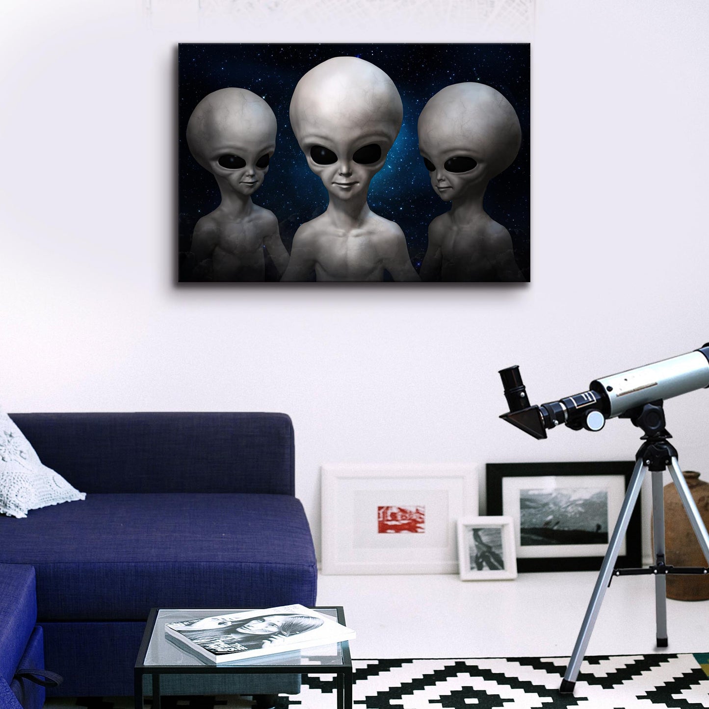 Extraterrestrial Alien Face Canvas Wall Art - Image by Tailored Canvases